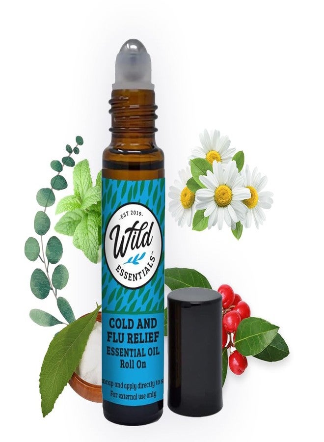 mEssentials Wild Essentials Cold and Flu Relief Essential Oil Roll On, 10ml for Deep Relief, Made with 100% Pure, Premium Grade Essential Oils and Organic Jojoba Oil, Ready to Use, Moisturizer - Image 1